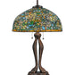 Meyda Lighting Tiffany Laburnum 36" 2-Light Mahogany Bronze Trellis Table Lamp With Multi-Colored Shade Glass