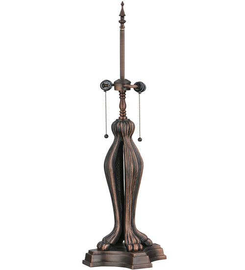 Meyda Lighting Tiffany Laburnum 36" 2-Light Mahogany Bronze Trellis Table Lamp With Multi-Colored Shade Glass