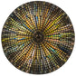 Meyda Lighting Tiffany Lotus Leaf 24" 3-Light Mahogany Bronze Inverted Pendant Light With Multi-Colored Stained Shade Glass