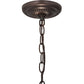 Meyda Lighting Tiffany Lotus Leaf 24" 3-Light Mahogany Bronze Inverted Pendant Light With Multi-Colored Stained Shade Glass