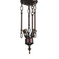 Meyda Lighting Tiffany Lotus Leaf 25" 3-Light Mahogany Bronze Semi-flush Mount Light With Multi-Colored Stained Shade Glass