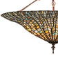 Meyda Lighting Tiffany Lotus Leaf 25" 3-Light Mahogany Bronze Semi-flush Mount Light With Multi-Colored Stained Shade Glass