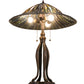 Meyda Lighting Tiffany Lotus Leaf 31" 3-Light Mahogany Bronze Table Lamp With Multi-Colored Stained Shade Glass