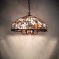 Meyda Lighting Tiffany Magnolia 22" 9-Light Mahogany Bronze Pendant Light With Multi-Colored Shade Glass