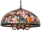 Meyda Lighting Tiffany Magnolia 22" 9-Light Mahogany Bronze Pendant Light With Multi-Colored Shade Glass