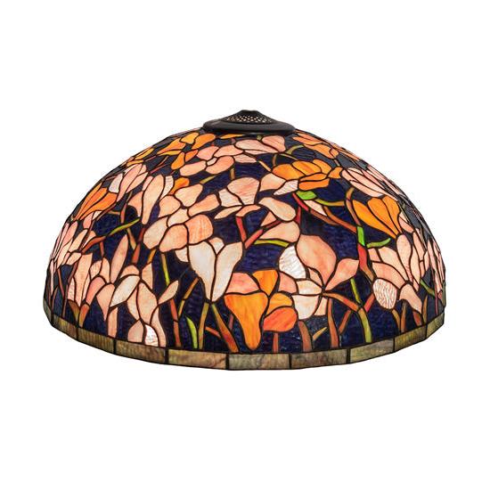 Meyda Lighting Tiffany Magnolia 22" Purple & Pink Shade Glass
