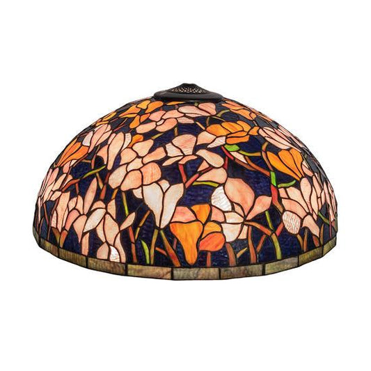 Meyda Lighting Tiffany Magnolia 22" Purple & Pink Shade Glass