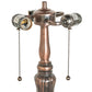 Meyda Lighting Tiffany Magnolia 32" 3-Light Mahogany Bronze Table Lamp With Multi-Colored Shade Glass