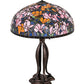 Meyda Lighting Tiffany Magnolia 32" 3-Light Mahogany Bronze Table Lamp With Multi-Colored Shade Glass