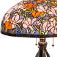 Meyda Lighting Tiffany Magnolia 32" 3-Light Mahogany Bronze Table Lamp With Multi-Colored Shade Glass