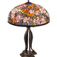Meyda Lighting Tiffany Magnolia 32" 3-Light Mahogany Bronze Table Lamp With Multi-Colored Shade Glass