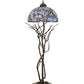Meyda Lighting Tiffany Magnolia 75" 3-Light Antique Floor Lamp With Multi-Colored Shade Glass