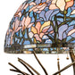 Meyda Lighting Tiffany Magnolia 75" 3-Light Antique Floor Lamp With Multi-Colored Shade Glass