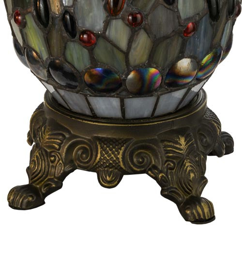 Meyda Lighting Tiffany Mosaic 26" 3-Light Antique Brass Table Lamp Base