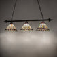 Meyda Lighting Tiffany Peacock 47" 3-Light Mahogany Bronze Island Pendant Light With Multi-Colored Shade Glass