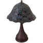 Meyda Lighting Tiffany Peacock Feather 12" Mahogany Bronze Accent Table Lamp With Multi-Colored Shade Glass