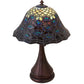 Meyda Lighting Tiffany Peacock Feather 12" Mahogany Bronze Accent Table Lamp With Multi-Colored Shade Glass