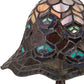Meyda Lighting Tiffany Peacock Feather 14" Mahogany Bronze Mini Table Lamp With Multi-Colored Shade Glass