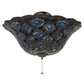 Meyda Lighting Tiffany Peacock Feather 16" Mahogany Bronze Flush Mount Light With Multi-Colored Shade Glass