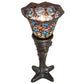 Meyda Lighting Tiffany Peacock Feather 16" Mahogany Bronze Mini Table Lamp With Multi-Colored Stained Shade Glass