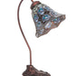 Meyda Lighting Tiffany Peacock Feather 18" Mahogany Bronze Desk Table Lamp With Multi-Colored Stained Shade Glass