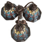 Meyda Lighting Tiffany Peacock Feather 23" 3-Light Mahogany Bronze Table Lamp With Multi-Colored Shade Glass