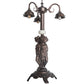 Meyda Lighting Tiffany Peacock Feather 23" 3-Light Mahogany Bronze Table Lamp With Multi-Colored Shade Glass