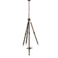 Meyda Lighting Tiffany Peacock Feather 24" 4-Light Mahogany Bronze Inverted Pendant Light With Multi-Colored Stained Shade Glass