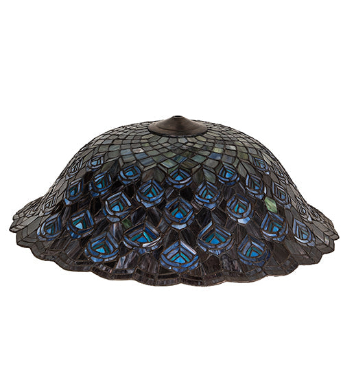 Meyda Lighting Tiffany Peacock Feather 24" Multi-Colored Shade Glass