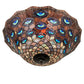 Meyda Lighting Tiffany Peacock Feather 28" 6-Light Mahogany Bronze Inverted Pendant Light With Multi-Colored Stained Shade Glass