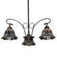 Meyda Lighting Tiffany Peacock Feather 30" 3-Light Mahogany Bronze Chandelier With Multi-Colored Shade Glass
