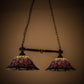 Meyda Lighting Tiffany Peacock Feather 37" 2-Light Mahogany Bronze Island Pendant Light With Multi-Colored Shade Glass