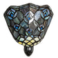 Meyda Lighting Tiffany Peacock Feather 6" Black Night Light With Multi-Colored Shade Glass