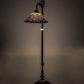 Meyda Lighting Tiffany Peacock Feather 61" Mahogany Bronze Bridge Arm Floor Lamp With Multi-Colored Stained Shade Glass