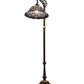Meyda Lighting Tiffany Peacock Feather 61" Mahogany Bronze Bridge Arm Floor Lamp With Multi-Colored Stained Shade Glass