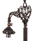 Meyda Lighting Tiffany Peacock Feather 61" Mahogany Bronze Bridge Arm Floor Lamp With Multi-Colored Stained Shade Glass