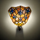 Meyda Lighting Tiffany Peacock Feather 66910 6" Black Night Light With Multi-Colored Shade Glass