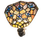 Meyda Lighting Tiffany Peacock Feather 66910 6" Black Night Light With Multi-Colored Shade Glass