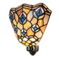 Meyda Lighting Tiffany Peacock Feather 66910 6" Black Night Light With Multi-Colored Shade Glass