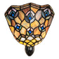 Meyda Lighting Tiffany Peacock Feather 66910 6" Black Night Light With Multi-Colored Shade Glass