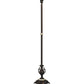 Meyda Lighting Tiffany Peacock Feather 74" Mahogany Bronze Torchiere Floor Lamp With Multi-Colored Shade Glass