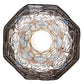 Meyda Lighting Tiffany Peacock Feather 8" Mahogany Bronze Mini Pendant Light With Multi-Colored Stained Shade Glass