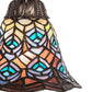 Meyda Lighting Tiffany Peacock Feather 8" Mahogany Bronze Mini Pendant Light With Multi-Colored Stained Shade Glass