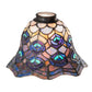Meyda Lighting Tiffany Peacock Feather 8" Multi-Colored Stained Shade Glass