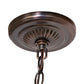 Meyda Lighting Tiffany Peony 17" 3-Light Mahogany Bronze Pendant Light With Multi-Colored Shade Glass