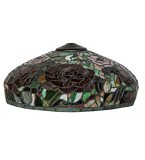 Meyda Lighting Tiffany Peony 17" Multi-Colored Stained Shade Glass