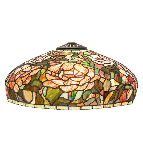 Meyda Lighting Tiffany Peony 17" Multi-Colored Stained Shade Glass