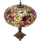 Meyda Lighting Tiffany Peony 26" 2-Light Mahogany Bronze Table Lamp With Multi-Colored Stained Shade Glass