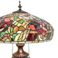 Meyda Lighting Tiffany Peony 26" 2-Light Mahogany Bronze Table Lamp With Multi-Colored Stained Shade Glass