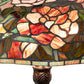 Meyda Lighting Tiffany Peony 26" 3-Light Mahogany Bronze Table Lamp With Multi-Colored Stained Shade Glass